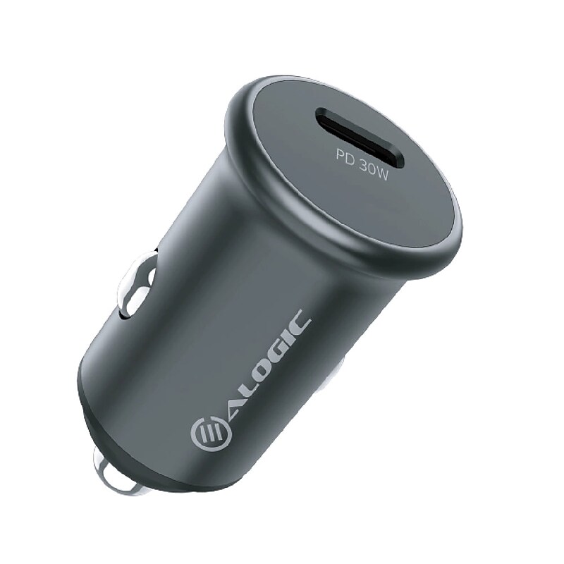 Alogic Rapid Power USB-C Car Charger, 30W, Space Gray (CRC30) image 1