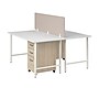 Bush Business Furniture Hustle 30"H x 60"W 2 Person Back to Back Cubicle Workstation, White/Natural Elm (HUS014WHNESU)~#|#~572132E0-E56E-4EBF-AFF7821D235A6B0F_sc7