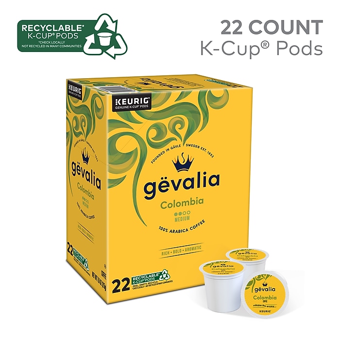 Gevalia Colombian Coffee Keurig® K-Cup® Pods, Medium Roast, 22/Box