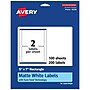 Avery Laser/Inkjet Rectangle Multipurpose Labels, 5" x 7", White, 200 Labels/Box (94258)~#|#~572AEC09-7637-43E3-94847EFF08F78FC3_sc7