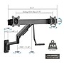 Mount-It!  Adjustable Dual Monitor Wall Mount with Gas Spring Arm and Crossbar, 17" to 32", Holds 19.8 lbs., Black (MI-12010)~#|#~572B0395-C19A-4E3A-AF63C37C247018A3_sc7