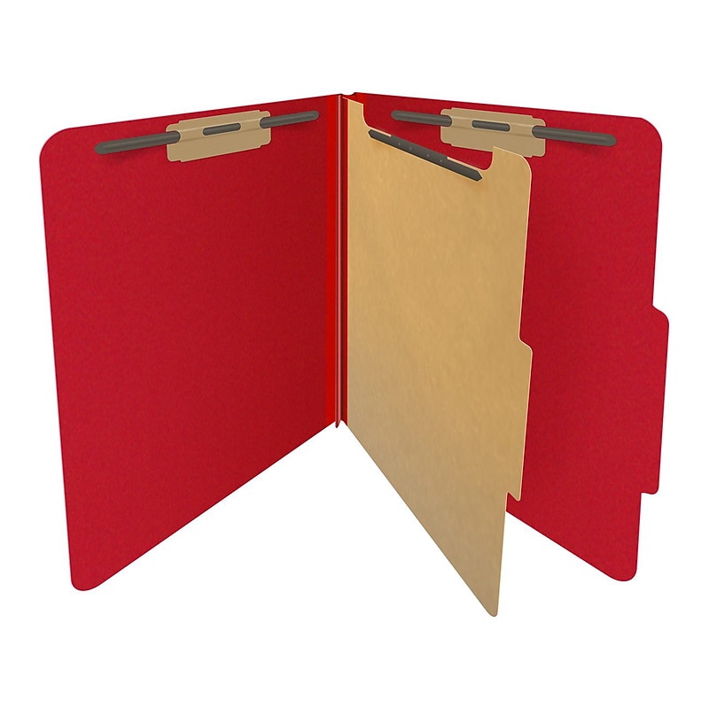 Medical Arts Press Pressboard Classification Folder, 1 Divider, 2" Expansion, Letter Size, Deep Red, 10/Box (DV-T42-14-3DRD) image 1