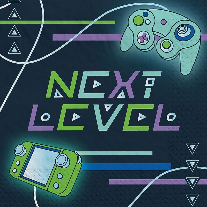 Party City Game On Lunch Napkin, 2-Ply, Multicolor, 16/Pack (AM514899) image 1