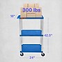 Luxor TUFFY 3-Shelf Multi-Purpose Utility Cart, Blue/Nickel (UCPL1BU-N)~#|#~573220FC-CF79-44E3-97A21F93448C29A2_sc7