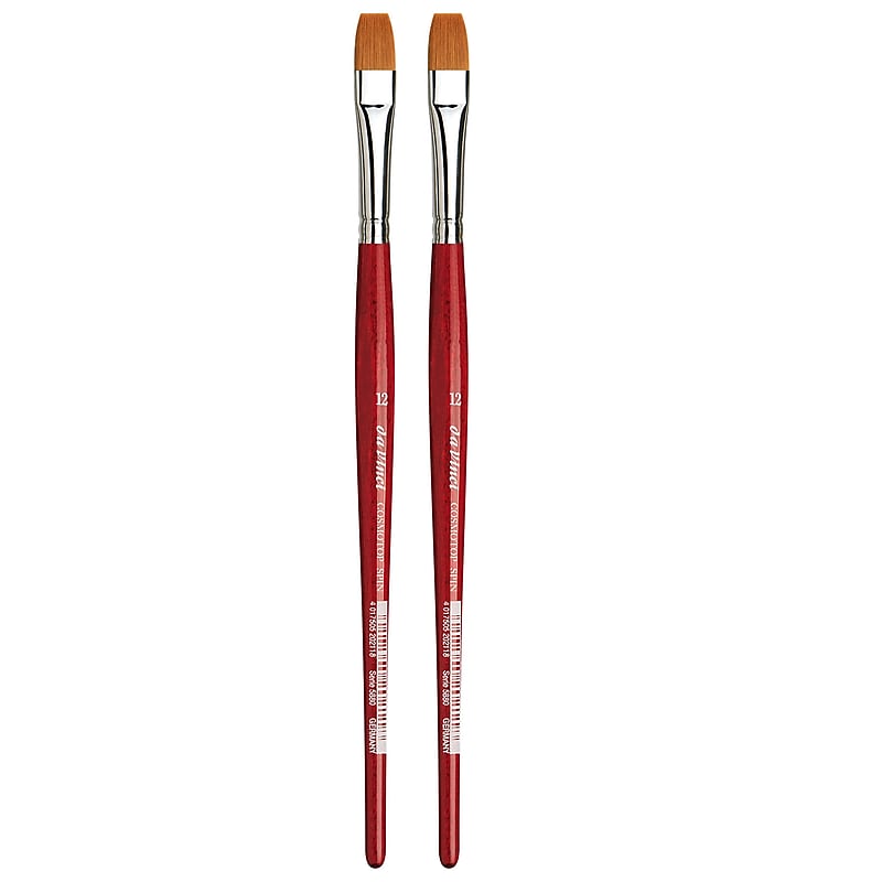 da Vinci COSMOTOP-SPIN Watercolor Synthetic Bristle, Flat Brush, 2/Pack (DVXVA588012-2) image 1