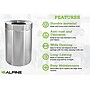 Alpine Industries Stainless Steel Trash Can with Open Lid, 50 Gallon, Silver (ALP475-50)~#|#~5734A289-60F3-41D8-95ED21C4E6368471_sc7