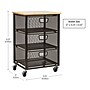 Mind Reader 3-Shelf Drawer Mobile Organizer Cart with Wheels, Black (3TMESHC-BLK)~#|#~573610BD-7B15-4579-B6D155C8B108BBE9_sc7