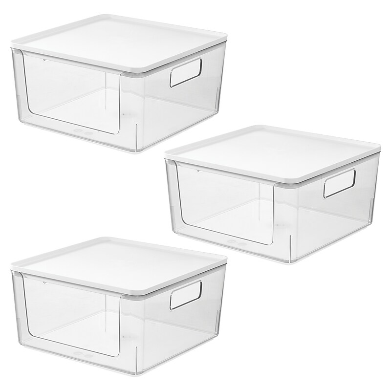 iDESIGN Large Stackable Plastic Storage Bin, Clear (28127M3) image 1
