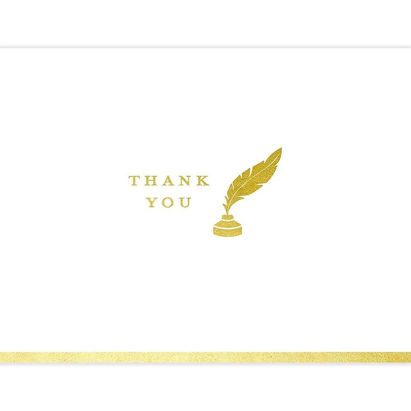 JAM PAPER Premium Thank You Card Sets, Pen Quill, 12 Cards with Envelopes (52611909333A) image 1