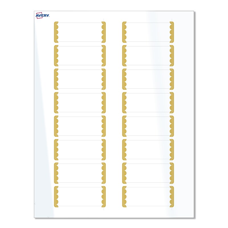 Avery Laser/Inkjet Rectangle Multipurpose Labels, 1" x 2-5/8", White, 160/Pack (S00-D1T) image 1