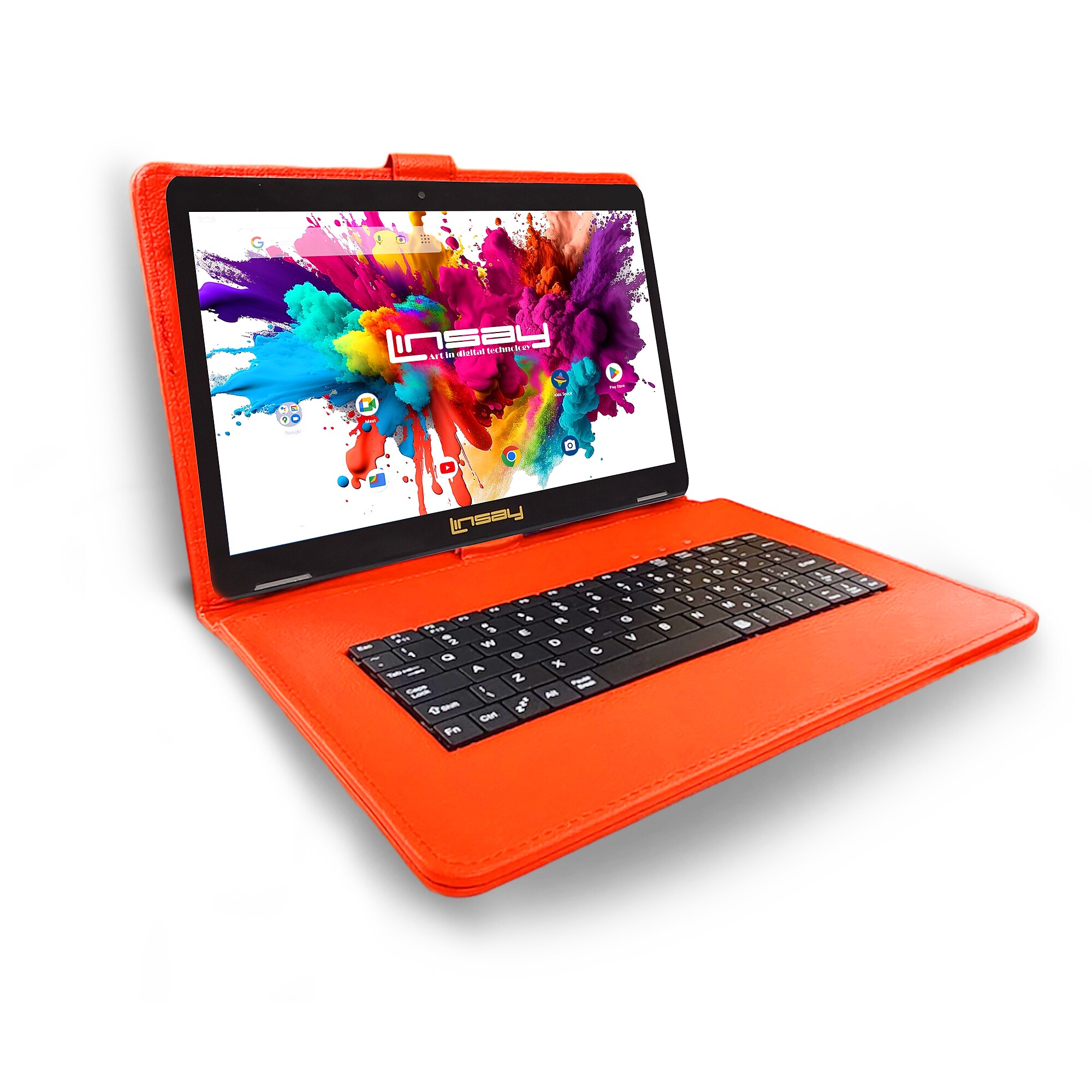 Linsay Octa Core 10.1″ Tablet, 128GB Storage, Android 15, Bundled with Red Keyboard, Stylus Pen and Application Pack Sansujyuku sansujyuku.com