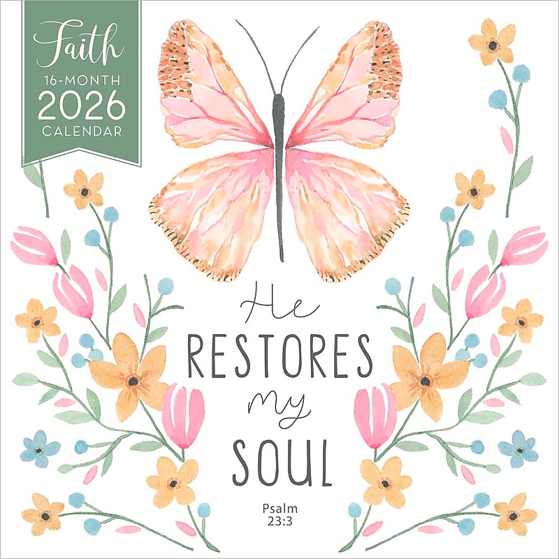 2026 BrownTrout Faith 12" x 12" Monthly Wall Calendar (9781773728698) image 1