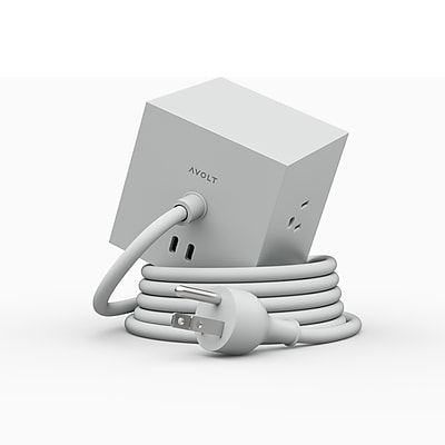 AVOLT Square 1 5.9′ 3-Outlet Power Extender with USB-C, Gotland Gray (SQ1-NABC30-18GG) Sansujyuku sansujyuku.com
