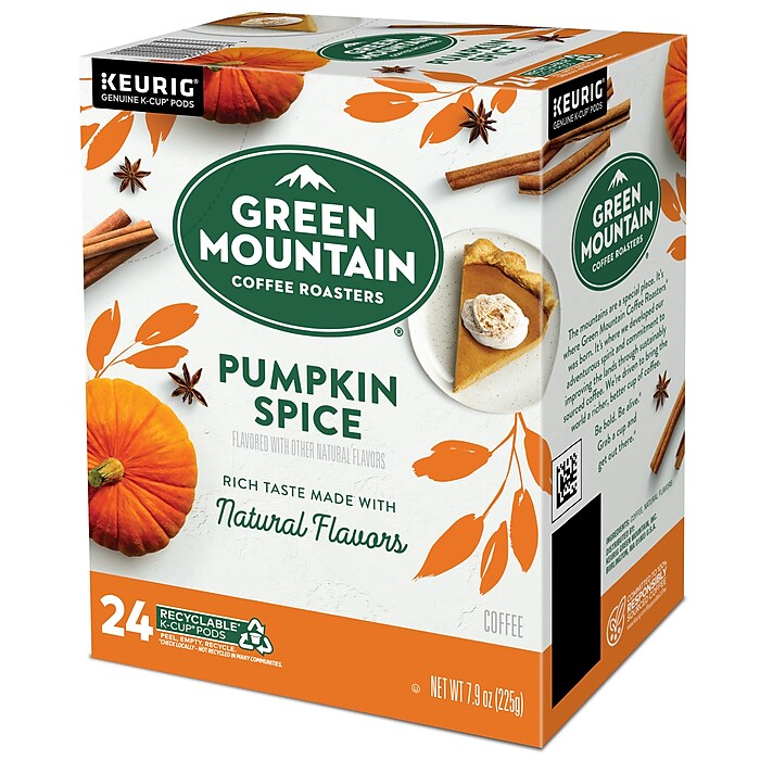 Green Mountain Pumpkin Spice Coffee Keurig K Cup Pod Light Roast 96 Carton 6758 Staples