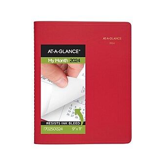 2024 AT-A-GLANCE Fashion 9" x 11" Monthly Planner, Red (70-250-13-24)