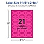Avery Oval Laser/Inkjet Multipurpose Labels, 1-1/8" x 2-1/4", Neon Magenta (210/Pack)~#|#~57643E34-0872-43E9-BF2B62BD6252E1AF_sc7