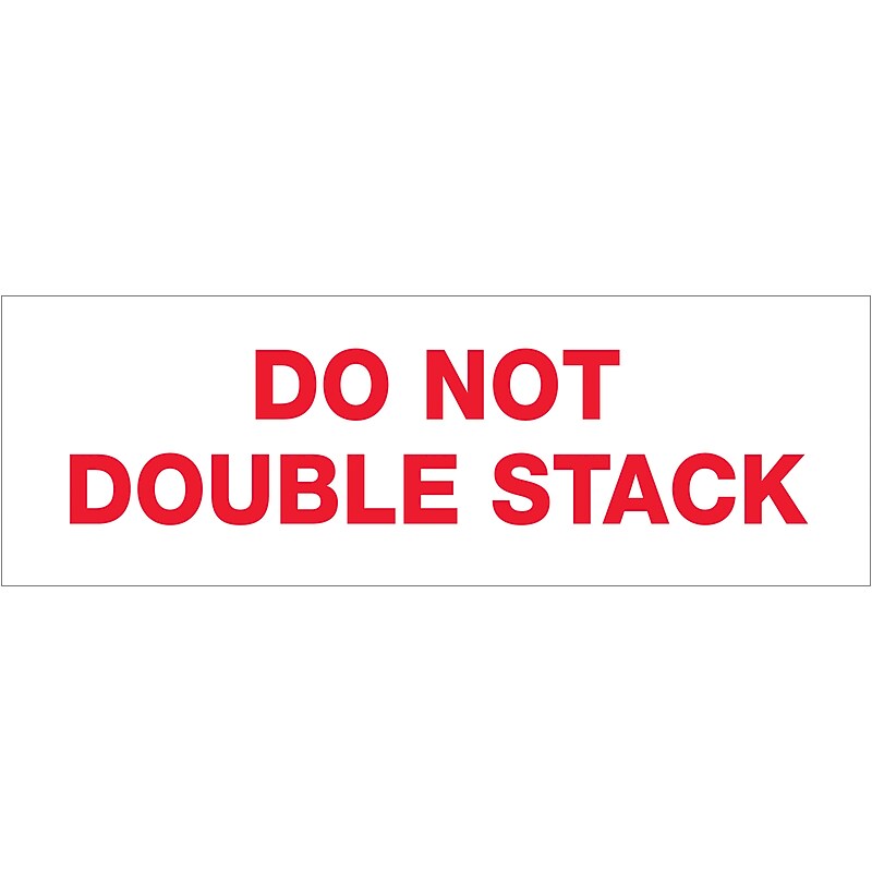 Tape Logic "Do Not Double Stack" Security Tape, 2" x 110 yds., Red/White, 6/Carton(T902P186PK) image 1