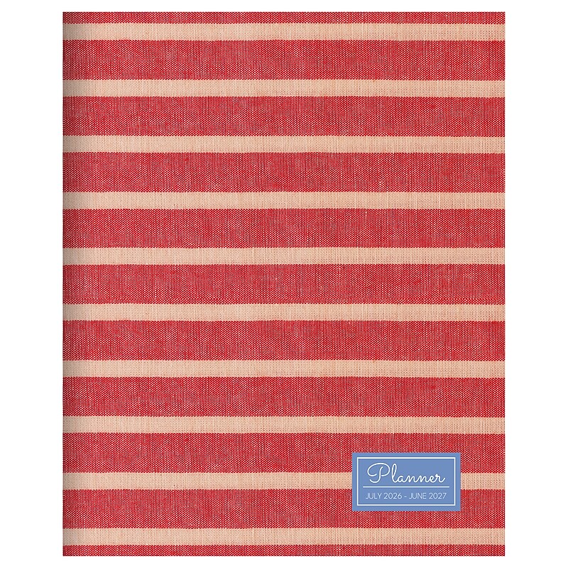 2026-2027 TF Publishing Red Stripe 6.5” x 8” Academic Monthly Planner, Paperboard Cover (AY27-4204) image 1