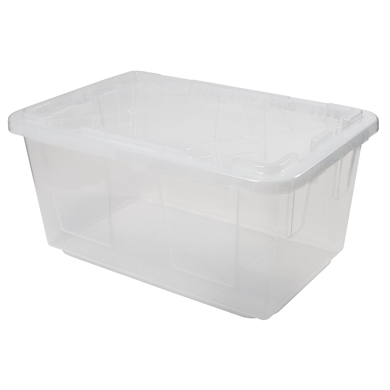Greenmade 108 Quart Storage Bin with Snap Lid, Plastic, Clear (781020) image 1