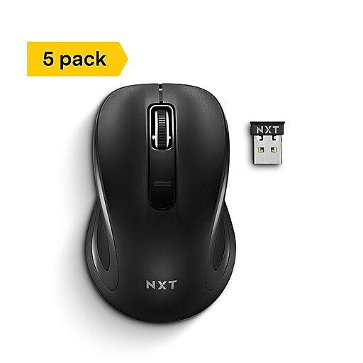 NXT Technologies™ Wireless Optical USB Mouse, Black, 5/Box (NX60887
