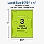 Avery Laser/Inkjet Multipurpose Labels, 5-7/8" x 4", Bright Green, 240 Labels/Box (19479370787)~#|#~57836E23-281D-4B39-AD7A74E06E411F5C_sc7