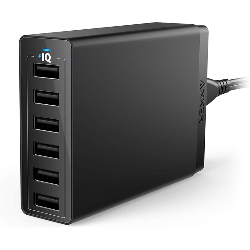 Anker Powerport 6-Port USB 60W Charger, Black (A2123115) image 1