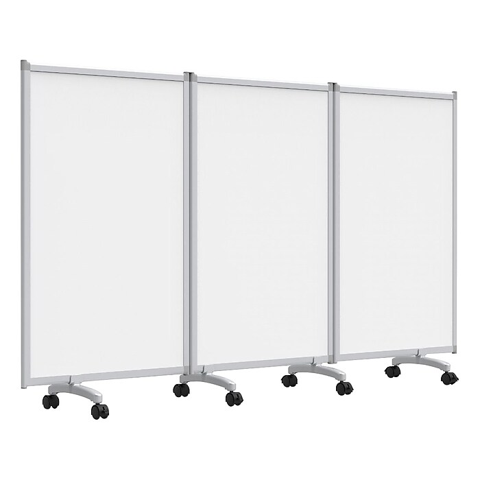 Luxor Freestanding 3-Panel Mobile Magnetic Whiteboard Room Divider