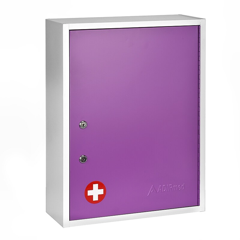Viva Comfort Dual Lock Surface-Mount Medicine Medical Cabinet, 1.1 cu. ft., Purple (ADI999-04-PUR-MK) image 1