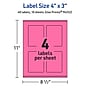 Avery Laser/Inkjet Rectangle Multipurpose Labels, 4" x 3", Bright Pink, 40/Pack (94252)~#|#~579B396F-52DC-4E92-A12DBC82E27A85FD_sc7