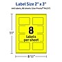 Avery Laser/Inkjet Multipurpose Rectangle Labels, 2" x 3", Neon Yellow, 640/Box (94237)~#|#~57A8DEC2-FDC4-419E-82E83BA165327161_sc7