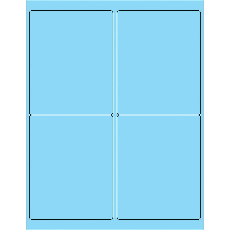 Tape Logic Rectangle Laser Labels, 4" x 5", Pastel Blue, 400/Case (LL181BE) image 1