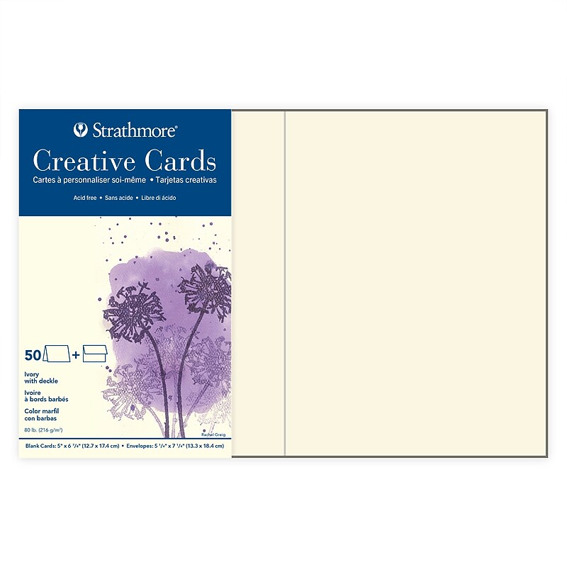 Strathmore Creative Cards & Envelopes, 5" x 6.875", Ivory, 50 Sheets/Pack (STTP1052351) image 1