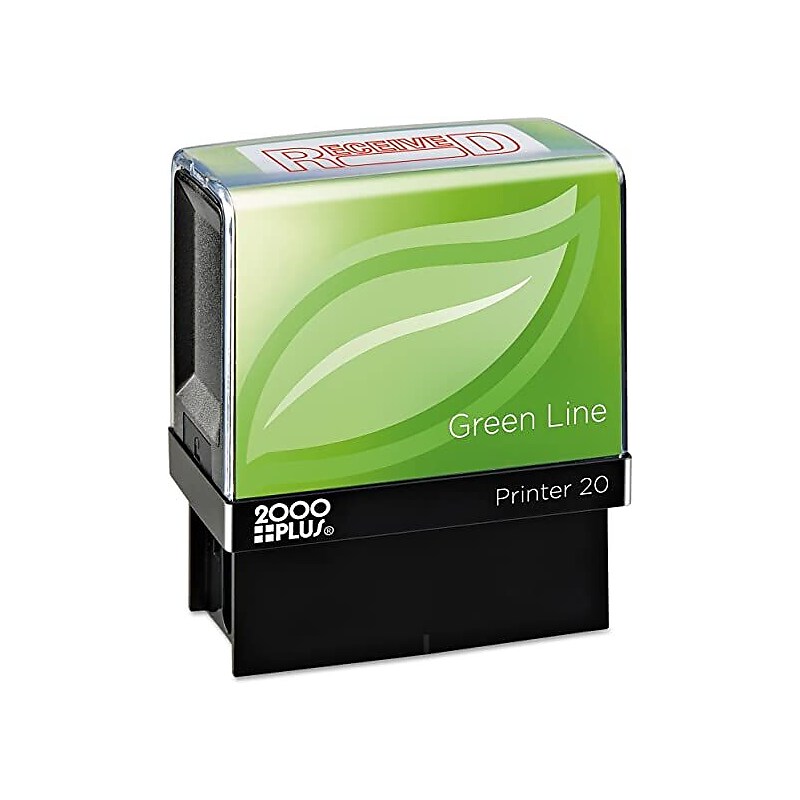 2000 Plus Green Line Printer 20 Pre-Inked Stamp, RECEIVED, Red Ink (098372) image 1