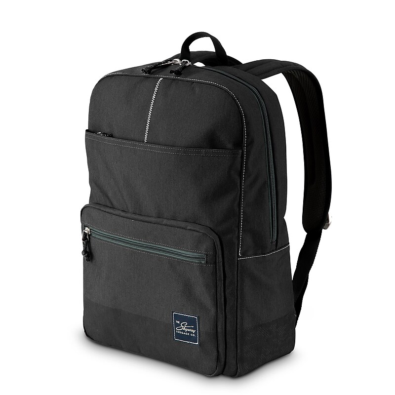 Skyway Luggage Rainier Simple Laptop Compatible Backpack, Crater Black (505-15-001-BKP) image 1