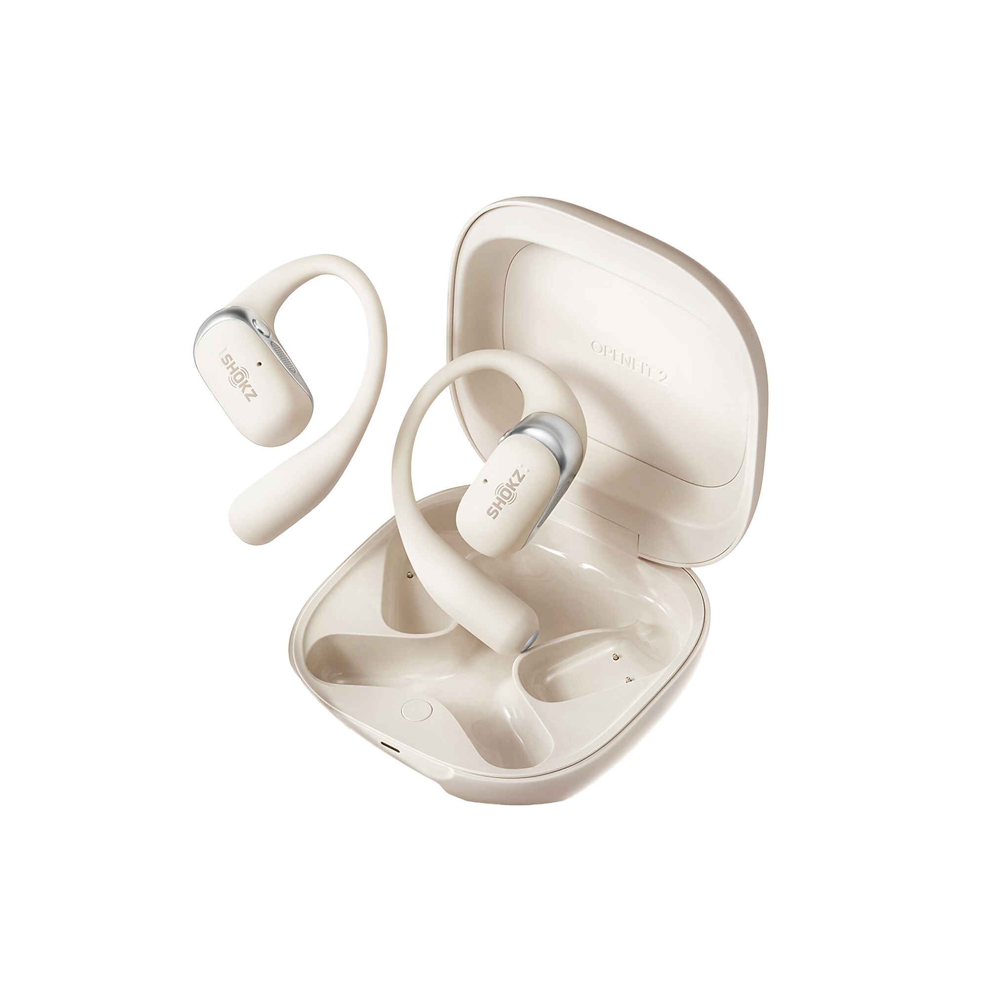Shokz OpenFit 2 Wireless Active Noise Canceling Open-Ear Earbuds & Charging Case, Bluetooth, Beige (T920-ST-BG-US) Simolary simolary.com