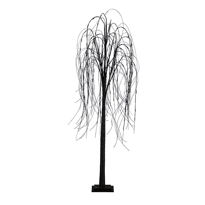 Nearly Natural 6' Pre-Lit Halloween Black Willow Artificial Fall Tree with 160 Orange and Purple LED Lights (T4755) image 1