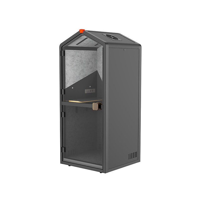 Flexispot Quick Install Series Solo Pro Sound Absorbing Privacy Booth, Black (EP1SB) image 1
