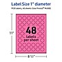 Avery Laser/Inkjet Round Multipurpose Labels, 1" Dia., Bright Pink, 1920/Pack (94500)~#|#~57C01D63-45F5-4C26-AC27ADA0D4372C82_sc7