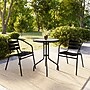 Flash Furniture Lila 23.75'' Round Table with 2 Slat Stack Chairs, Black (TLH071RD017CBK2)~#|#~57C69C2B-DC16-42EC-81D71F6615B4E161_sc7