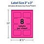 Avery Laser/Inkjet Rectangle Scalloped Multipurpose Labels, 2" x 3", Neon Magenta, 640/Box (94267)~#|#~57C70CEB-7611-4900-B5681A3AA61EFB49_sc7