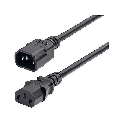 StarTech 1' C14 to C13 Power Cable, Male to Female, Black (87138100