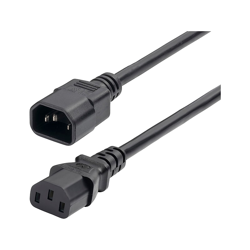 StarTech 1' C14 to C13 Power Cable, Male to Female, Black (8713-8100-POWER-CORD) image 1
