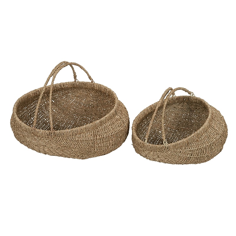 Household Essentials Seagrass Baskets with Handles, Natural, 2/Set (ML-5618) image 1