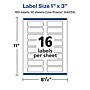 Avery Laser/Inkjet Rectangle Multipurpose Labels, 1" x 3", White, 160 Labels/Pack (94224)~#|#~57CF496F-1355-41C9-B434C1AC179F80C7_sc7