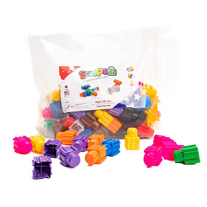 Snapo Jr. Building Blocks Mega Builders Kit, 125 Pieces/Set