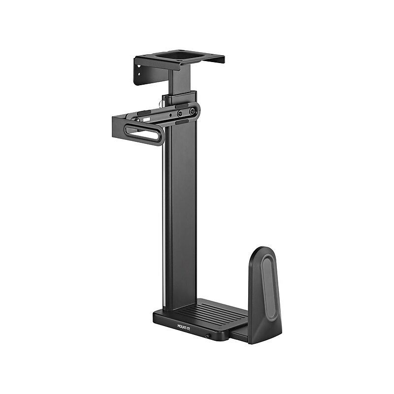 Mount-It! Steel CPU Heavy-Duty Under-Desk/Wall Mount, Matte Black (MI-7171) image 1