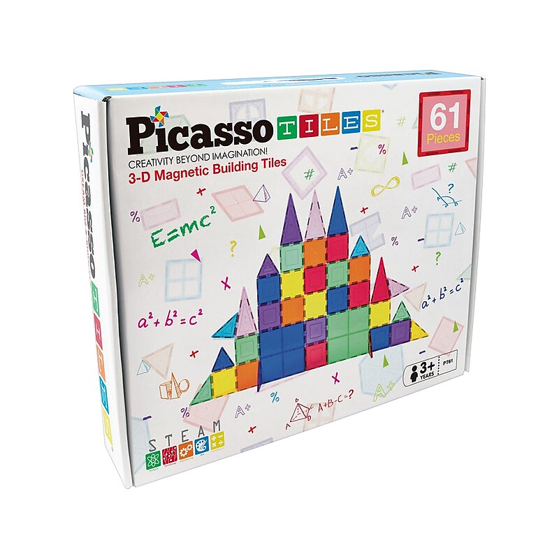 PicassoTiles 3D Magnetic Tile Building Set (PT61) image 1