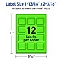 Avery Rectangle Multipurpose Labels, 1-13/16" x 2-3/16", Neon Green, 960/Box (94233)~#|#~57DC8D26-8D6C-425D-A30C989778D390DC_sc7