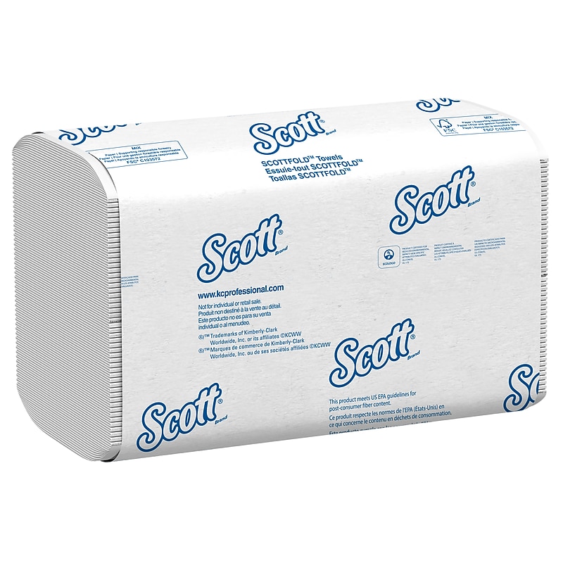 Scott Pro Scottfold Recycled Multifold Paper Towels, 1-ply, 175 Sheets/Pack, 25 Packs/Carton (01960) image 1