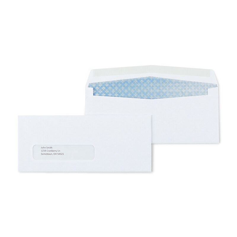 Staples Security Tinted #8 5/8 Business Envelopes, 3 5/8" x 8 5/8", White, 500/Box (918179/19410) image 1